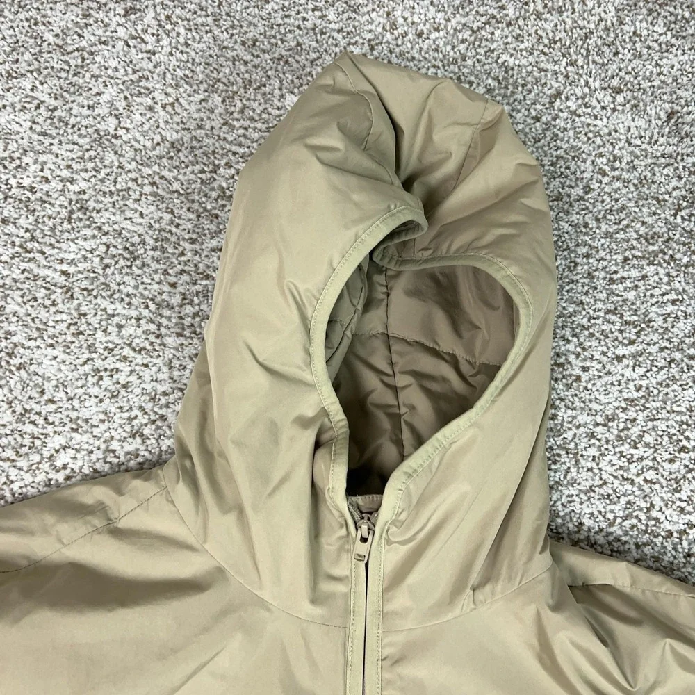 The North Face Jacket Mens Large Beige Hooded Insulated Puffer Full Zip Winter